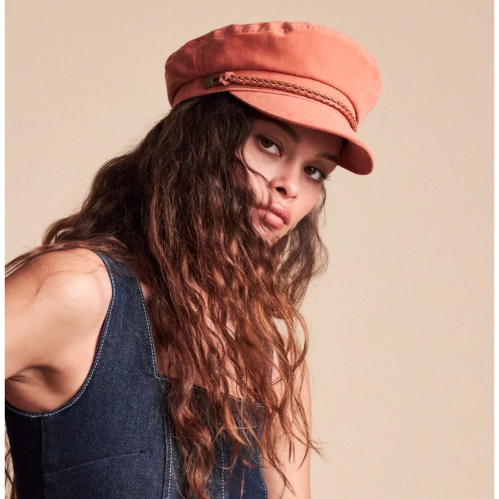 Brixton Ashland Coral Cotton Fiddler Fisherman Cap Hat M